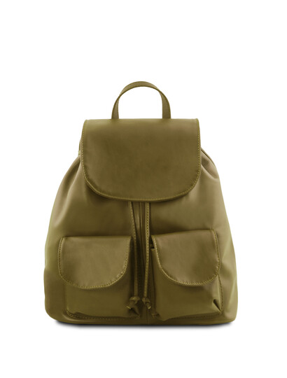 Rucsac din piele naturala Tuscany Leather, verde masliniu, Seoul