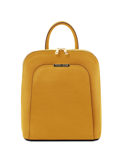 Rucsac dama din piele naturala galben mustar Tuscany Leather