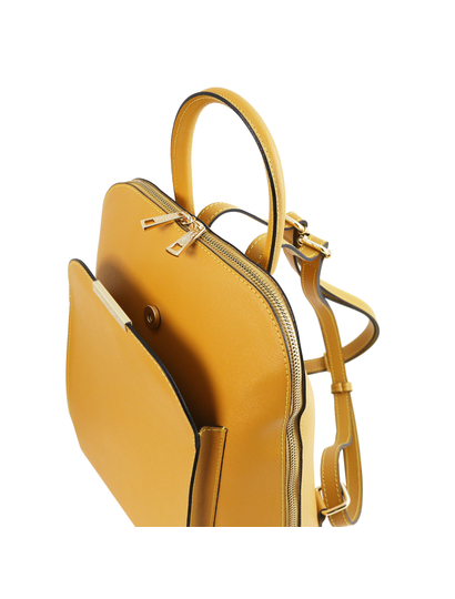 Rucsac galben mustar din piele naturala Tuscany Leather