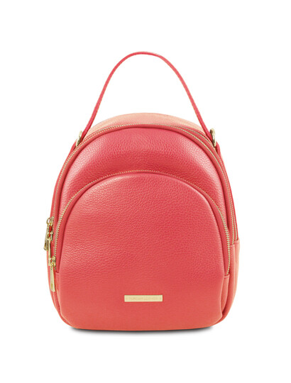 Rucsac dama din piele naturala Tuscany Leather, coral, TL Bag