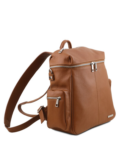 Rucsac dama coniac din piele naturala Tuscany Leather, TL Bag