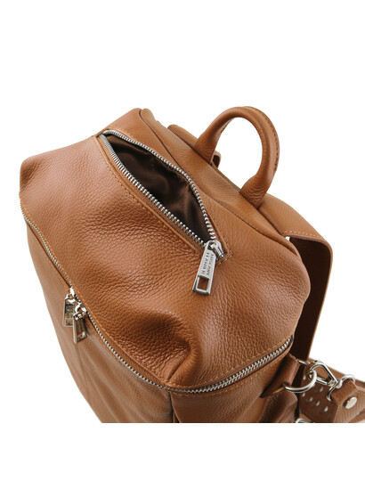 Rucsac dama din piele naturala coniac TL Bag