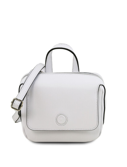 Geanta mica dama din piele naturala Tuscany Leather, alba, Dalia