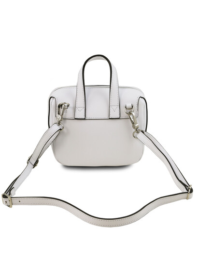 Geanta alba din piele naturala Tuscany Leather, Dalia