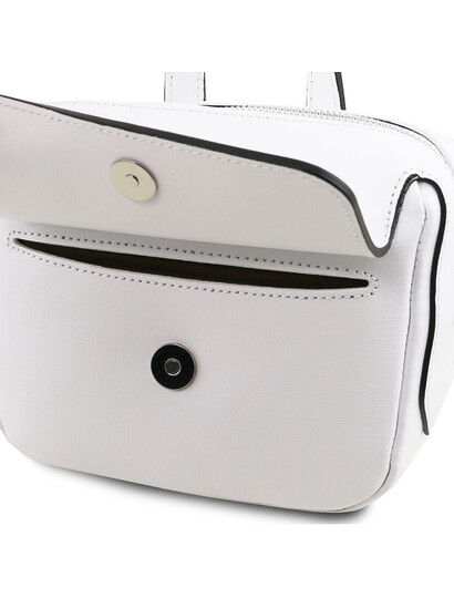 Geanta de firma dama din piele naturala Tuscany Leather, alba, Dalia