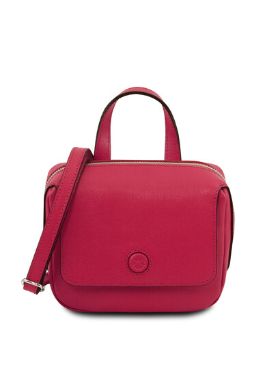 Geanta mica dama din piele naturala Tuscany Leather, magenta, Dalia