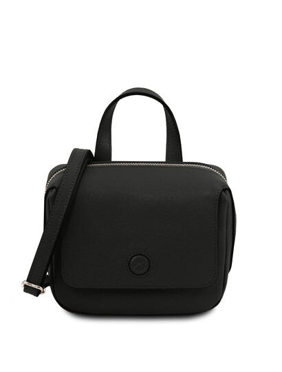Geanta mica din piele naturala Tuscany Leather, neagra, Dalia