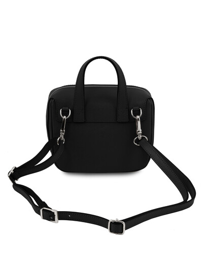 Geanta mica neagra din piele naturala Tuscany Leather, Dalia