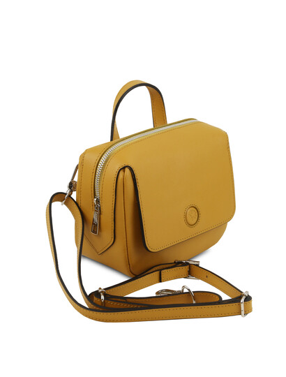 Geanta galben mustar dama din piele naturala Tuscany Leather, Dalia