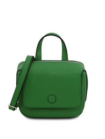Geanta mica dama din piele naturala Tuscany Leather, verde, Dalia