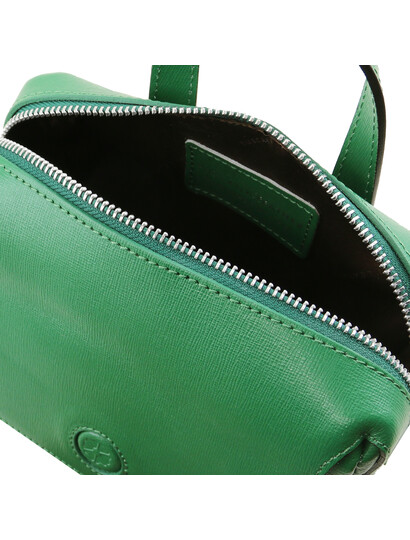 Geanta lux dama din piele naturala Tuscany Leather, verde, Dalia