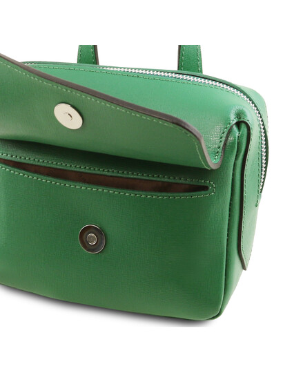 Geanta de firma dama din piele naturala Tuscany Leather, verde, Dalia