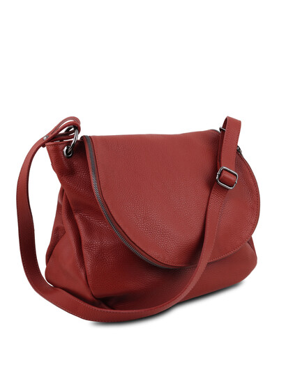 Geanta rosie din piele naturala Tuscany Leather, TL Bag