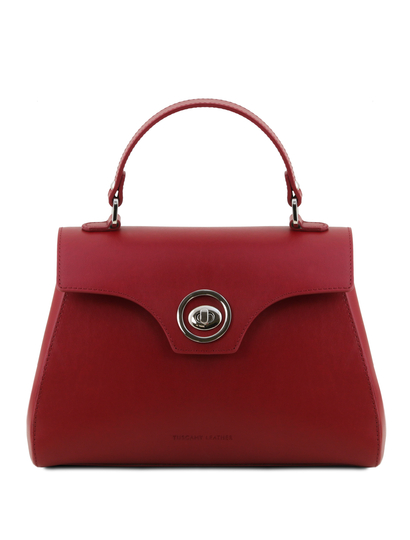Geanta dama din piele naturala rosie Tuscany Leather, TL Bag