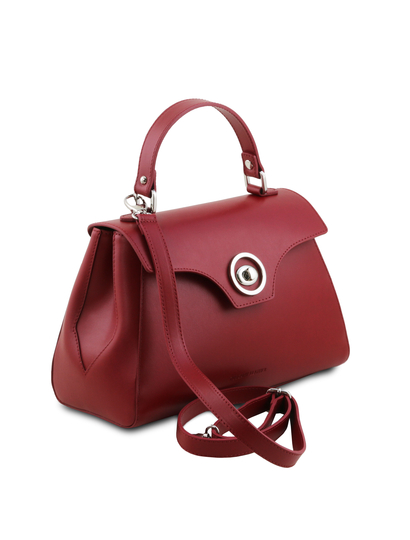 Geanta rosie dama din piele naturala Tuscany Leather, TL Bag