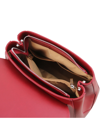 Geanta rosie dama lux din piele naturala Tuscany Leather, TL Bag