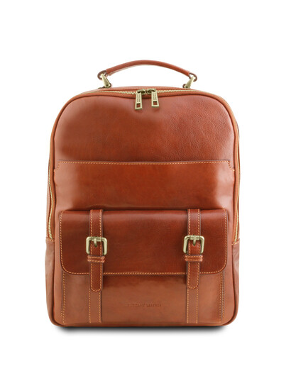 Rucsac laptop din piele naturala honey, Tuscany Leather, Nagoya