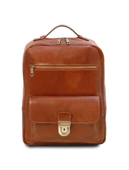 Rucsac laptop din piele naturala honey Tuscany Leather, Kyoto