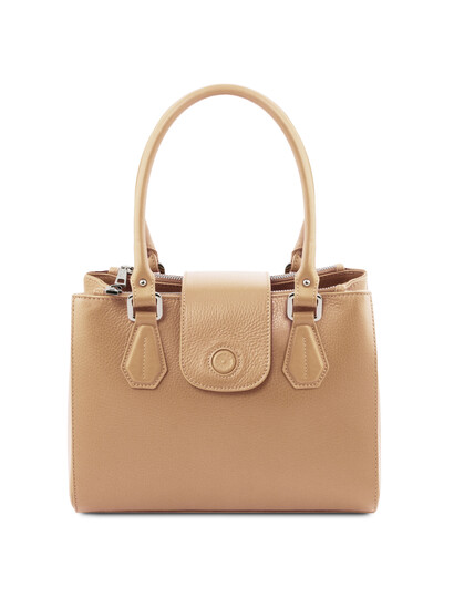 Geanta dama din piele naturala sampanie, Tuscany Leather, Fiordaliso