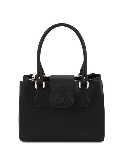 Geanta dama din piele naturala neagra, Tuscany Leather, Fiordaliso