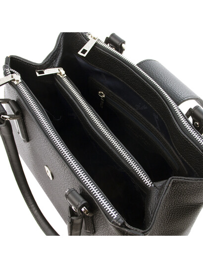 Geanta de firma dama din piele naturala neagra, Tuscany Leather, Fiordaliso