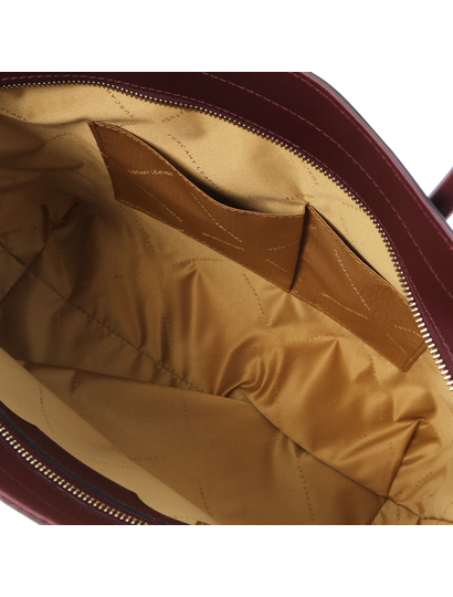 Geanta lux dama din piele naturala bordo, Tuscany Leather, Aria