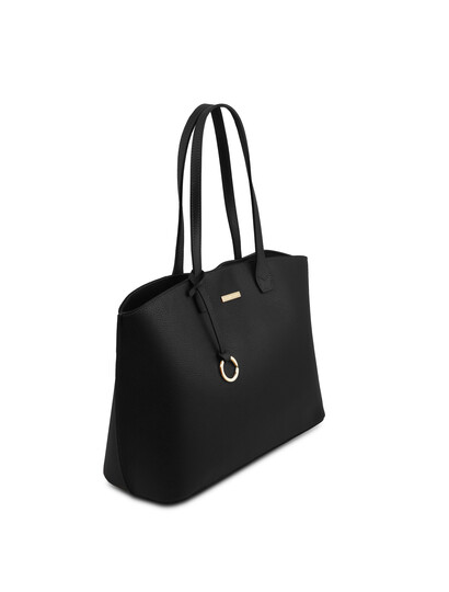 Geanta neagra dama din piele naturala, Tuscany Leather, TL Bag