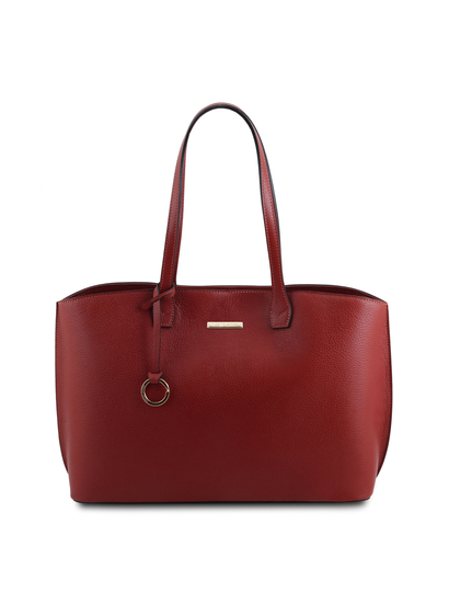 Geanta rosie dama din piele naturala, Tuscany Leather, TL Bag