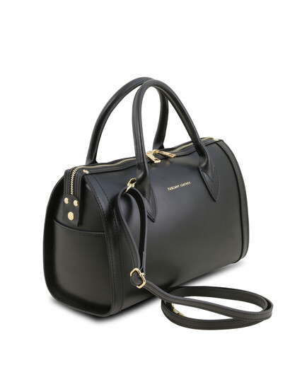 Geanta dama din piele naturala neagra Tuscany Leather, Elena