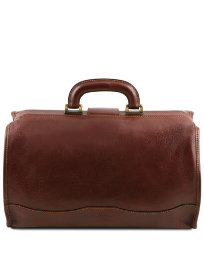 Geanta doctor de firma din piele naturala Tuscany Leather, maro inchis, Raffaello