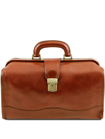 Geanta doctor din piele naturala Tuscany Leather, honey, Raffaello