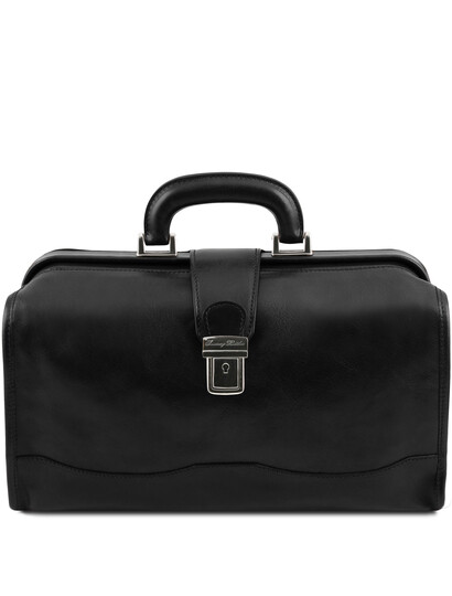 Geanta doctor din piele naturala neagra Tuscany Leather, Raffaello