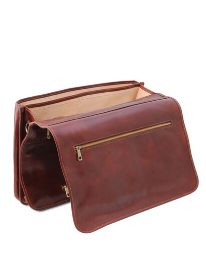 Geanta lux barbati din piele naturala maro Tuscany Leather, Ancona