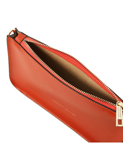 Plic lux dama din piele naturala brandy, Tuscany Leather, Cassandra