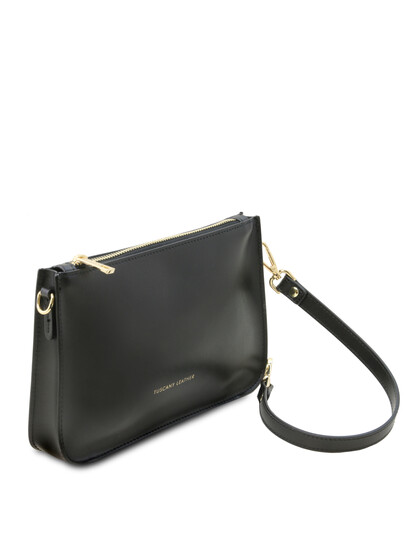 Plic dama negru din piele naturala, Tuscany Leather, Cassandra