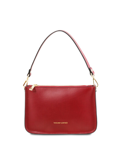 Plic dama rosu din piele naturala, Tuscany Leather, Cassandra