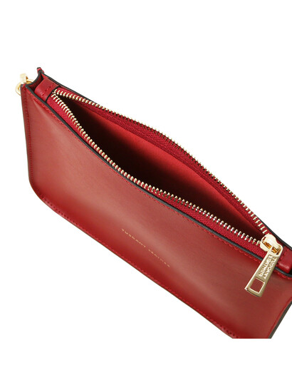 Plic rosu din piele naturala, Tuscany Leather, Cassandra