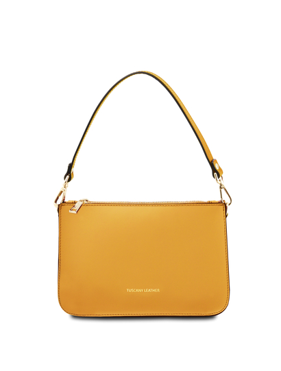 Plic dama galben mustar din piele naturala, Tuscany Leather, Cassandra