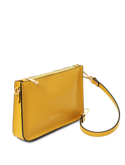 Plic galben mustar din piele naturala, Tuscany Leather, Cassandra