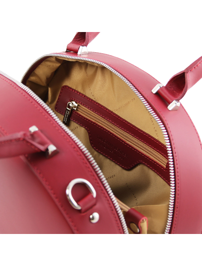 Geanta lux dama din piele naturala rosie Tuscany Leather, Ninfa