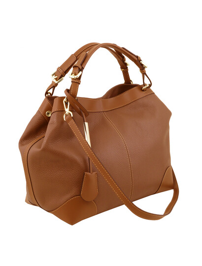 Geanta piele dama coniac Tuscany Leather, Ambrosia