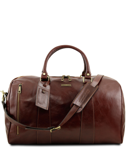Geanta voiaj din piele naturala maro, marime mare, Tuscany Leather, Voyager