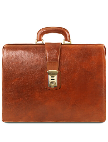 Servieta doctor din piele naturala honey, Tuscany Leather, Canova