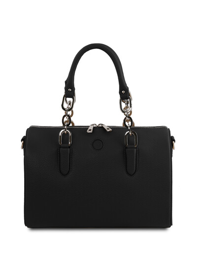 Geanta dama din piele naturala neagra Tuscany Leather, Narciso