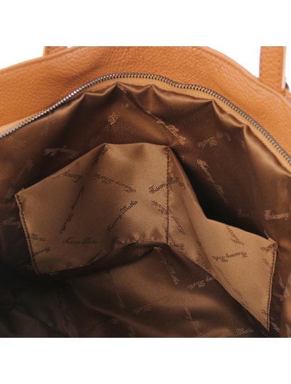Geanta piele naturala coniac, Tuscany Leather, TL Bag