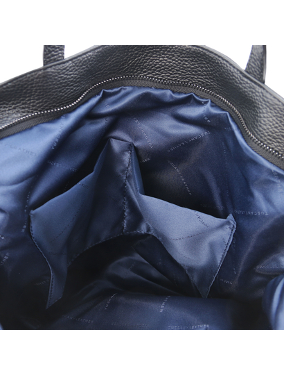 Geanta piele naturala neagra, Tuscany Leather, TL Bag