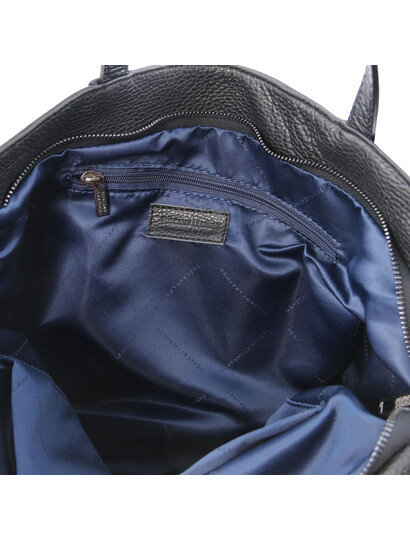 Geanta dama de firma din piele naturala neagra, Tuscany Leather, TL Bag