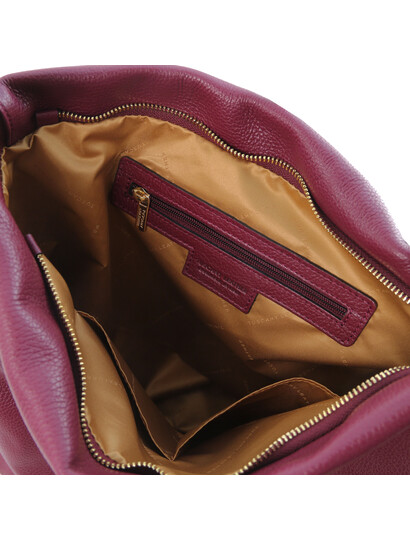 Geanta lux dama din piele naturala bordo, Tuscany Leather, TL Bag