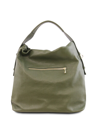 Geanta dama de firma din piele naturala verde masliniu, Tuscany Leather, TL Bag