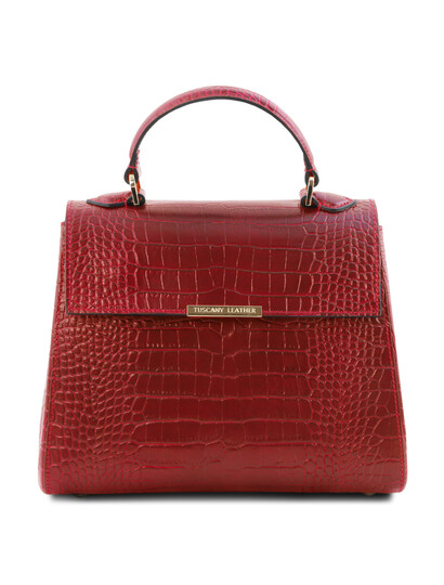Geanta dama rosie din piele printata Tuscany Leather, TL Bag